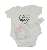 2sez - Biele body so srdíčkem + puntíkaté rukavice - nové