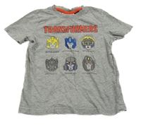 Sivé tričko s potiskem - Transformers