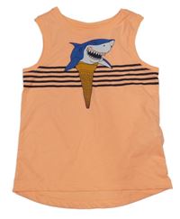 Neónově oranžové tielko so žralokom Orchestra