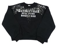 Čierna oversize mikina s flitrami River Island