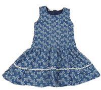 Modro-biele kvetované šaty