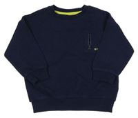 Tmavomodrá rebrovaná mikina s kapsičkou F&F