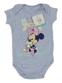 Nové - Světlemodré melírované body s Minnie Disney