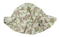Biely kvetovaný plátenný klobúk H&M ve. 86-98