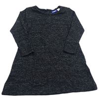Čierno-sivé melírované pletené šaty Lupilu