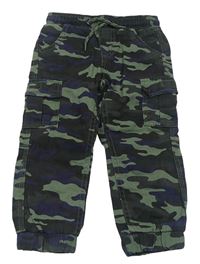 Kaki-čierno-modré army cargo cuff rifle Kiki&Koko