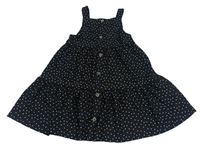 Čierne šaty s bodkami a gombíky Primark
