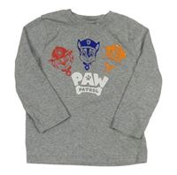Sivé melírované tričko s Paw Patrol Topolino