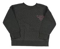 Tmavosivá vzorovaná mikina s nápisom zn. Primark