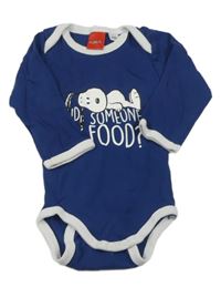 Tmavomodro-biele body so Snoopym Peanuts