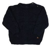 Tmavomodrý vzorovaný sveter Next