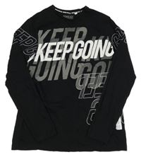 Černé triko s nápisy C&A vel. 176