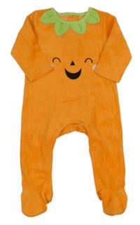 Oranžový zamatový overal - tekvica