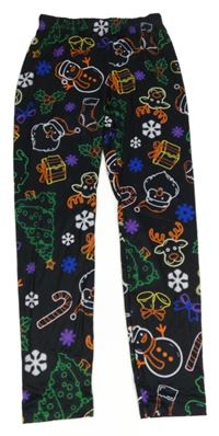 Čierne športové legíny s vánočním motívom PatPat