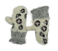 Smetanové chlupaté palcové rukavice s vzorom F&F