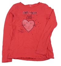 Tmavorůžové triko se srdíčkem