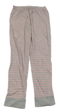 Světlerůžovo-šedé pruhované lehké tepláky Alive