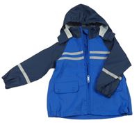 Safírovo-tmavomodrá nepromokavá bunda s kapucňou C&A