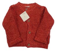 Nové - Červený melírovaný propínací svetr Next