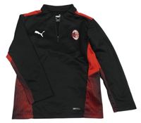 Černo-červená sportovní funkční mikina s logem Puma 