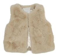 Béžová kožešinová zateplená vesta Matalan
