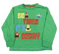 Zelené tričko s nápisom a príšerkami Studio