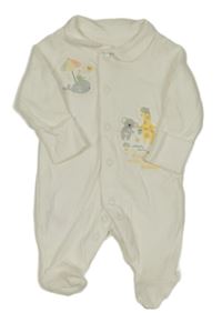 Biely overal so zvieratkami a golierikom TU