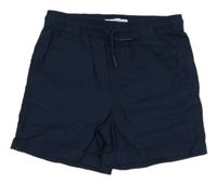 Tmavomodré plátěné kraťasy Primark 