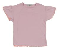 Světlerůžové žebrované tričko C&A