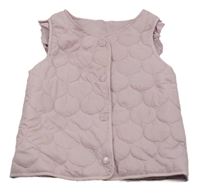 Svetloružová šušťáková prešívaná zateplená vesta Dunnes