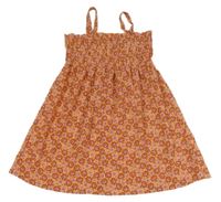 Oranžové ľahké kvetované šaty Primark