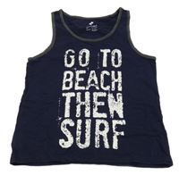 Tmavomodro-sivé tielko s nápisom Pepperts