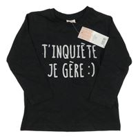 Nové - Černé triko s nápisem Tape Á L´oeil