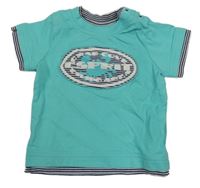 Svetlomodré tričko s nápisom Esprit