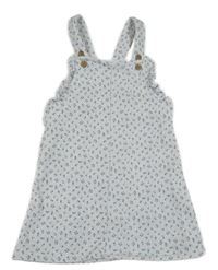 Biele teplákové šaty s kvietkami a volánikmi F&F