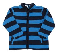 Tmavomodro-modrá pruhovaná fleecová prepínaci mikina Topolino