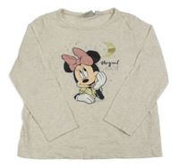 Světlerůžové melírované triko s Minnií Disney