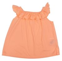 Neónově korálový top s volánikom H&M