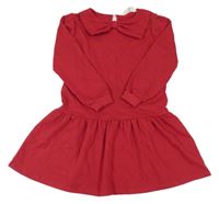 Červené teplákové šaty s golierikom H&M