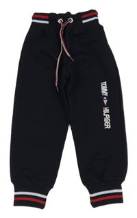 Tmavomodré tepláky s proužky a logem Tommy Hilfiger