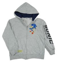 Sivá prepínaci mikina so SonicemX a kapucňou