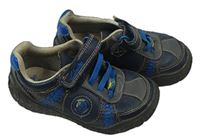 Tmavomodro-sivo-modré koženkové topánky s logom Clarks vel. 24