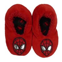 Červené chlpaté zateplené papučky so Spider-manem MARVEL vel. 28