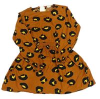 Medovo-čierno-žlté vzorované ľahké šaty Hema