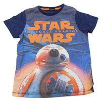Modro-tmavošedo/tmavomodré pyžamové tričko se Star Wars