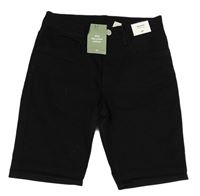 Černé slim fit teplákové riflové kraťasy H&M