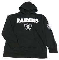 Čierna mikina s nápisom a erbem - Raiders a kapucňou