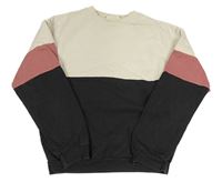 Černošedo-světlebéžovo-staroružová mikina H&M