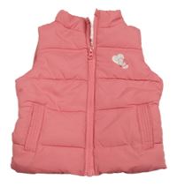 Ružová prešívaná šušťáková zateplená vesta so srdiečkami YD