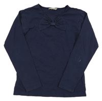 Tmavomodré tričko s mašlou Malvi&Co.